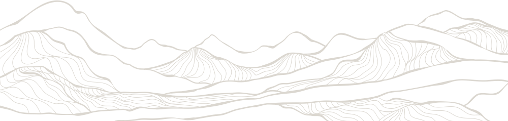 Line drawing of mountainscape